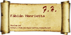 Fábián Henrietta névjegykártya