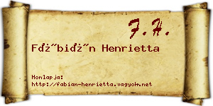 Fábián Henrietta névjegykártya