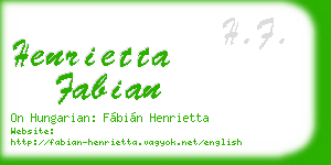 henrietta fabian business card