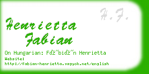 henrietta fabian business card